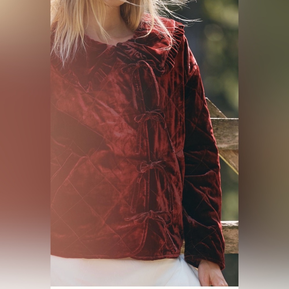 NWT. The Hazel Velvet Quilted Jacket by Maeve